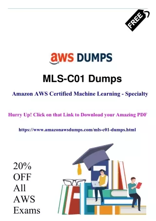 Do You Want to Save Big This Christmas? Limited Time - MLS-C01 Dumps 20% Off!