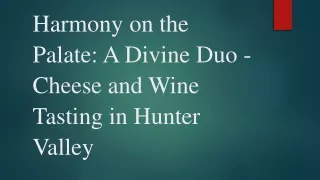 Harmony on the Palate A Divine Duo - Cheese and Wine Tasting in Hunter Valley