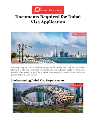 Documents Required for Dubai Visa Application