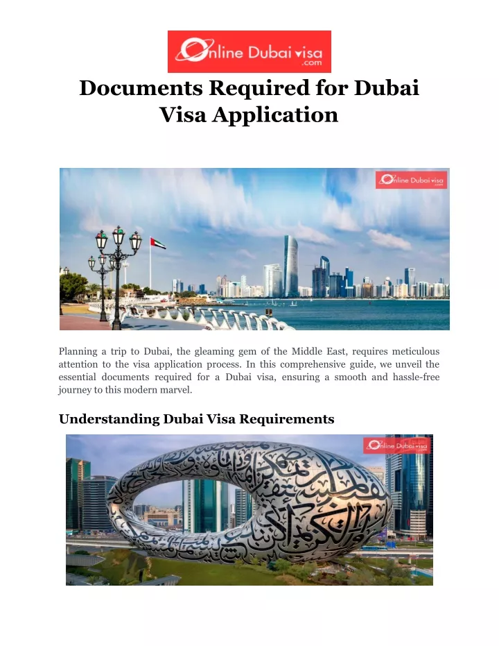 documents required for dubai visa application