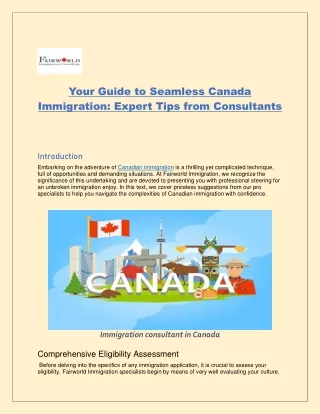 Fairworld Canada: Immigration Consulting Specialists