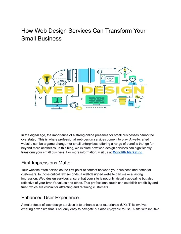 how web design services can transform your small