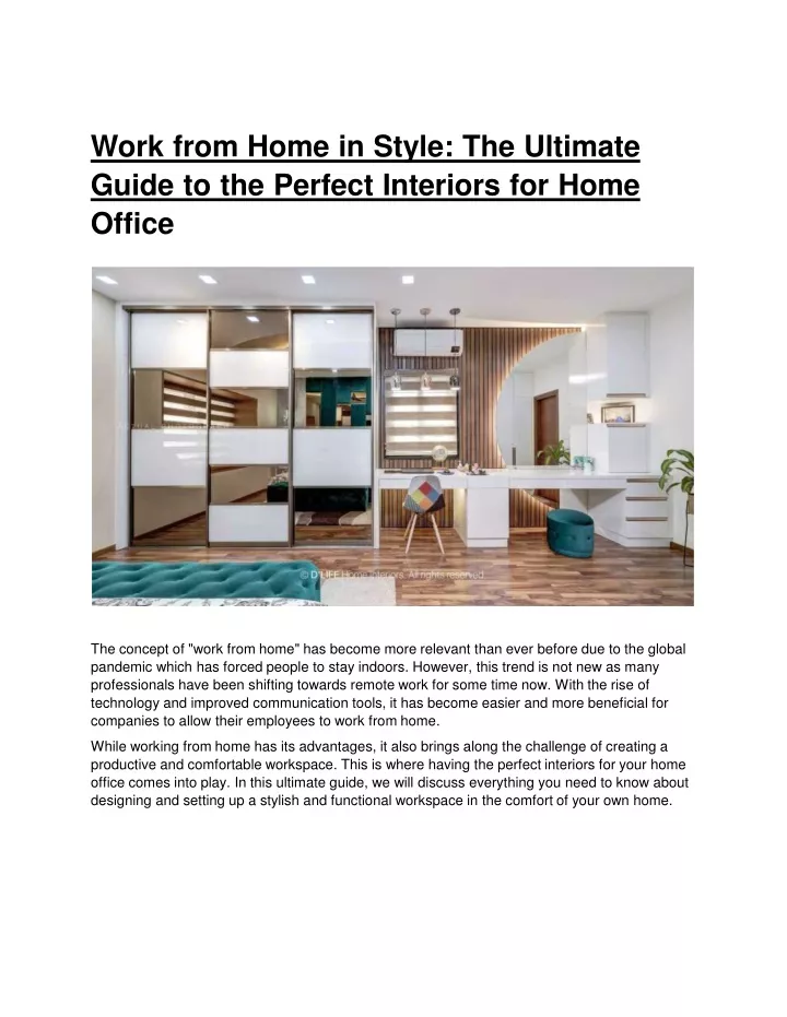 work from home in style the ultimate guide