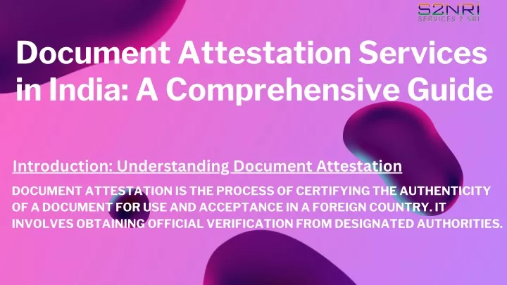 document attestation services in india