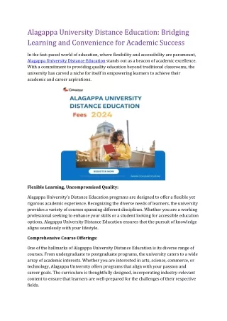 Alagappa University Distance Education