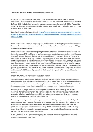 geospatial solutions market worth 845 7 billion