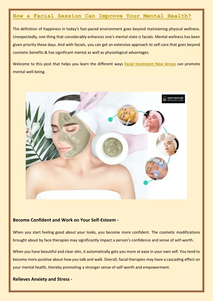 how a facial session can improve your mental