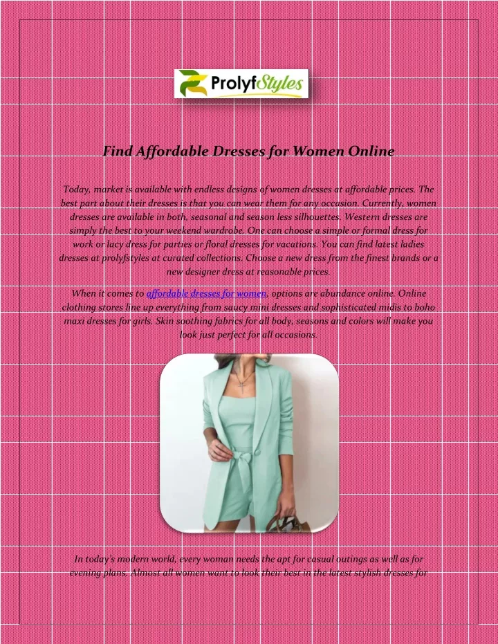 find affordable dresses for women online
