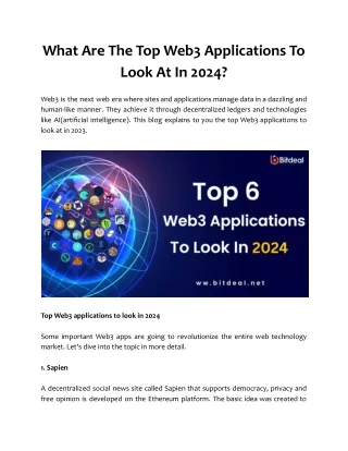 What Are The Top Web3 Applications To Look At In 2024 ?