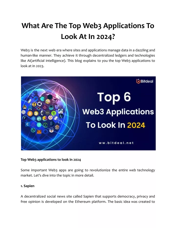 what are the top web3 applications to look