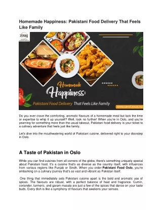 Homemade Happiness: Pakistani Food Delivery That Feels Like Family