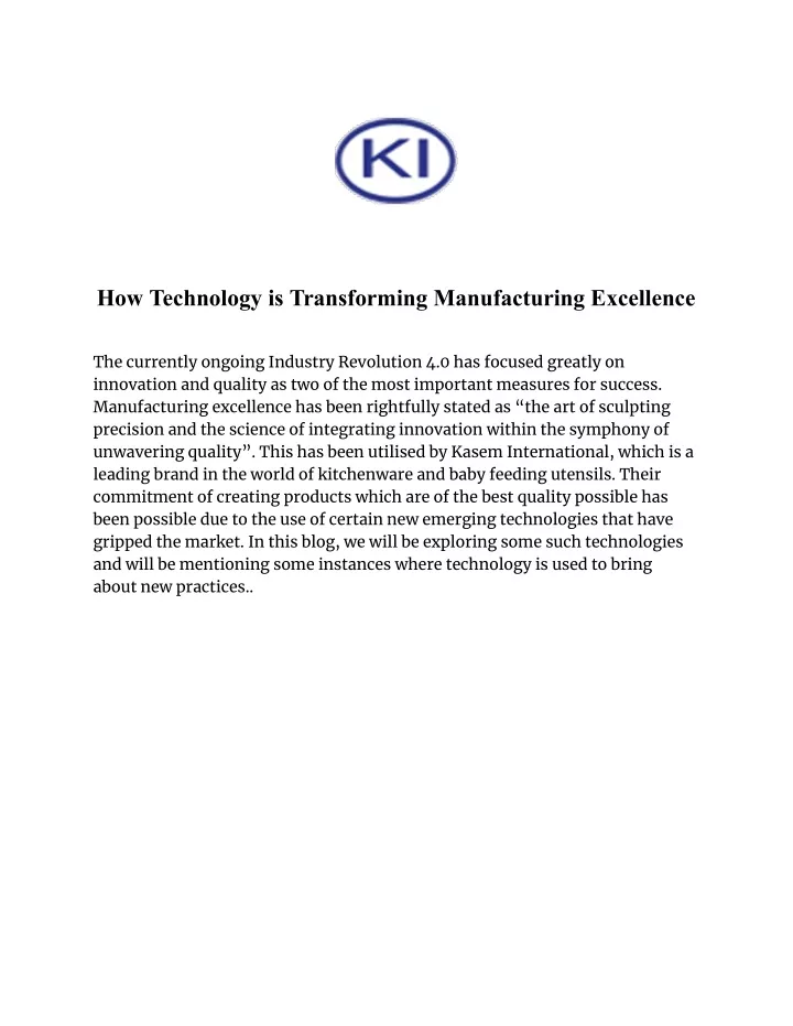 how technology is transforming manufacturing