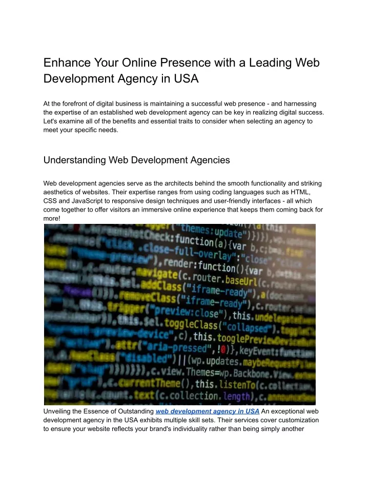 enhance your online presence with a leading