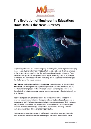 The Evolution of Engineering Education: How Data Is the New Currency