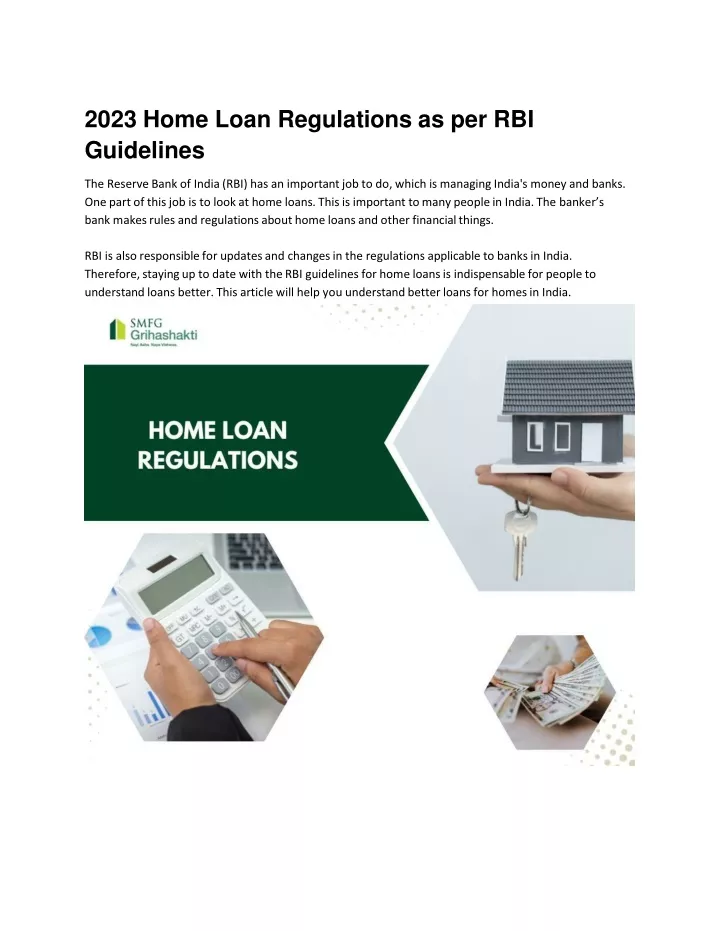 2023 home loan regulations as per rbi guidelines