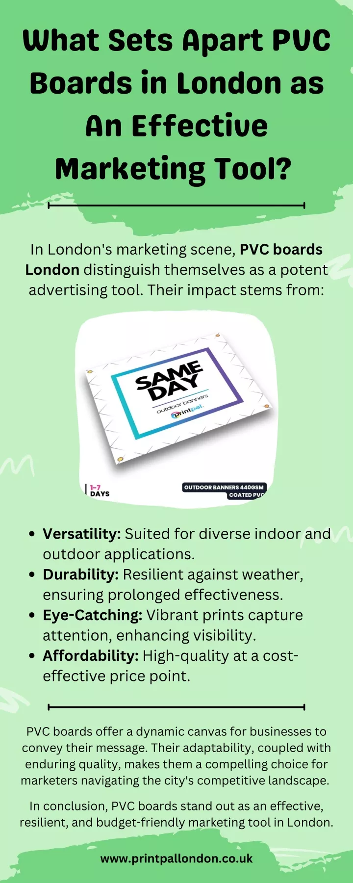 what sets apart pvc boards in london