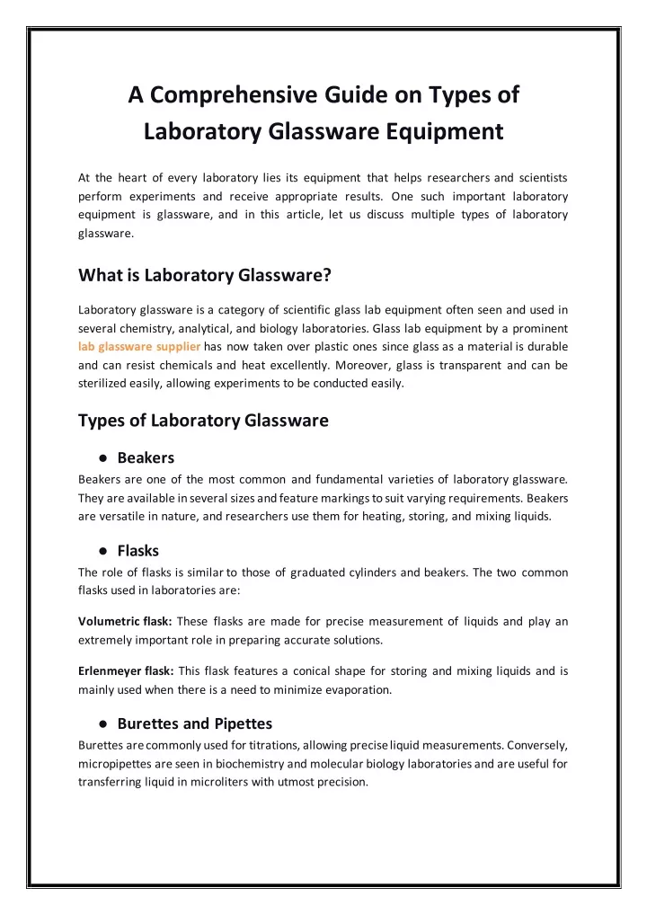 a comprehensive guide on types of laboratory