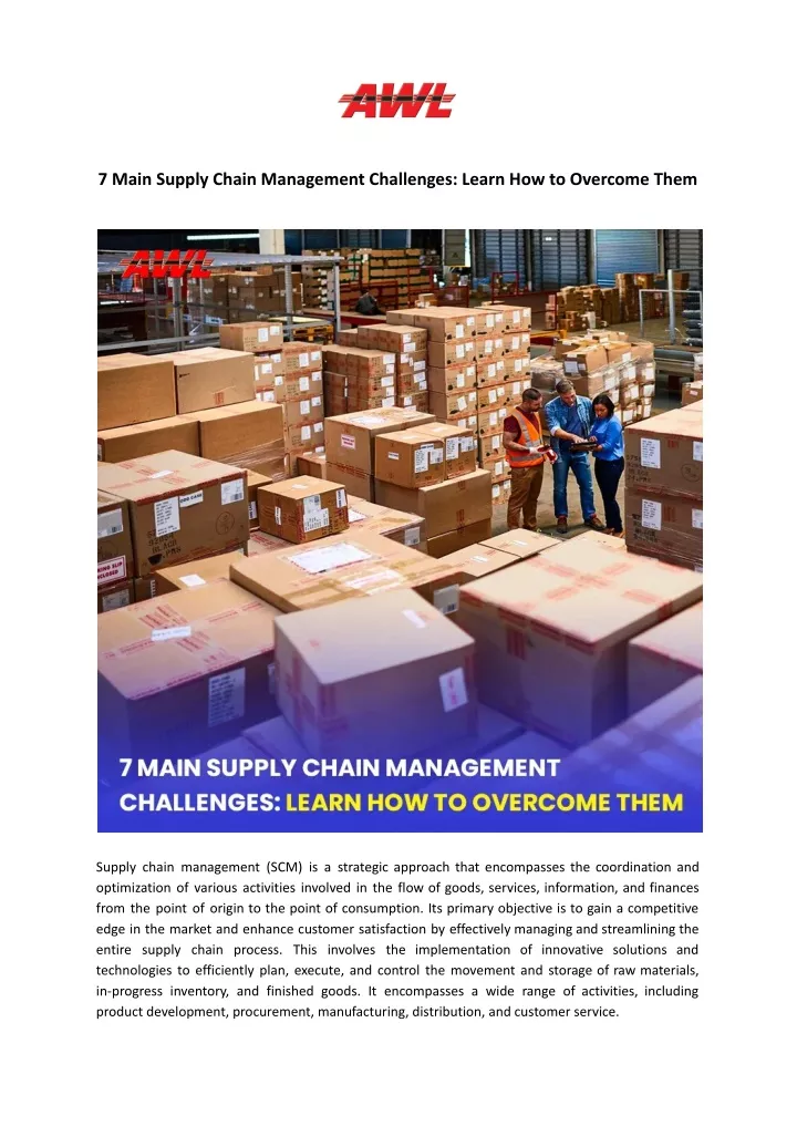 7 main supply chain management challenges learn