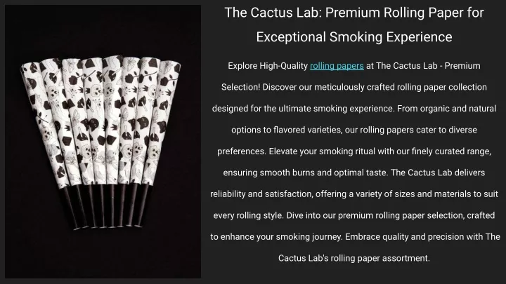 the cactus lab premium rolling paper for