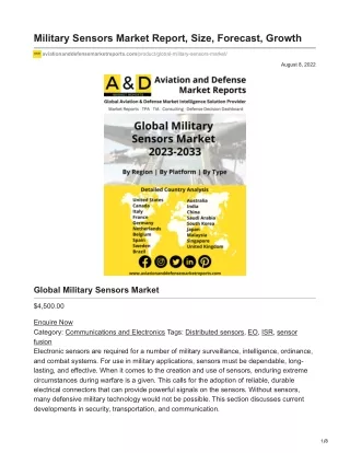 military sensors market report size forecast