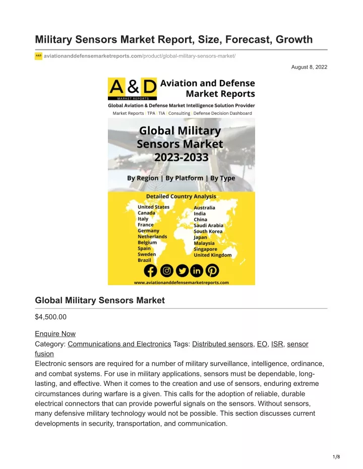 military sensors market report size forecast