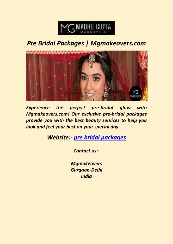 pre bridal packages mgmakeovers com