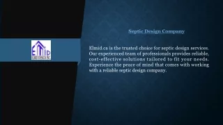 Septic Design Company  Elmid.ca