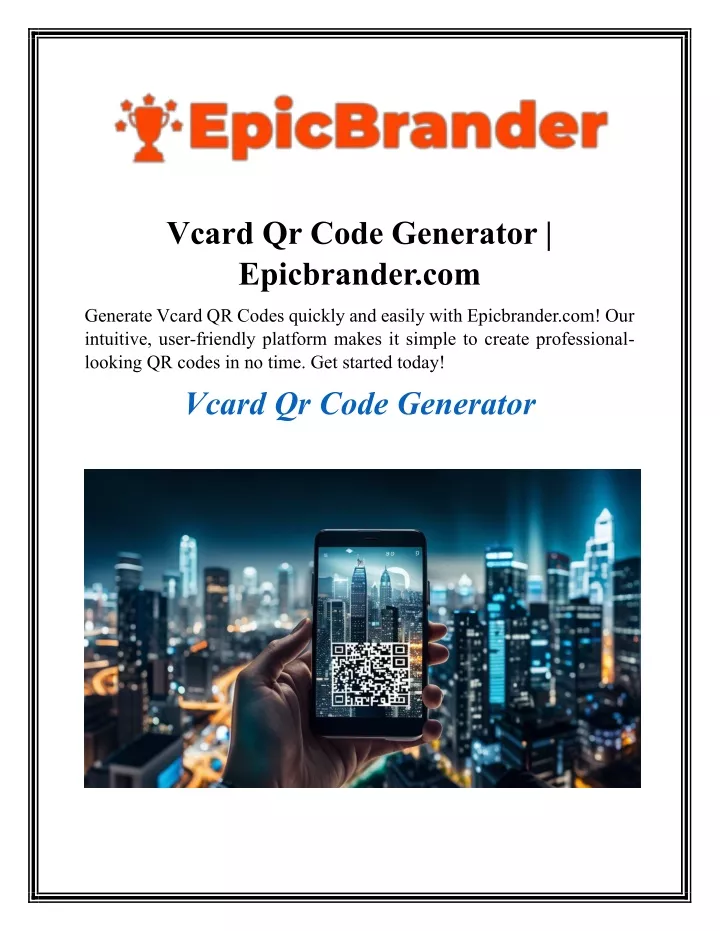 vcard qr code generator epicbrander com