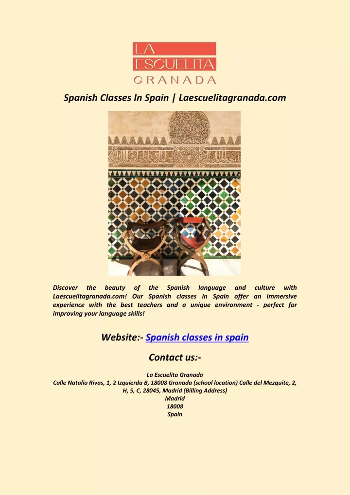 spanish classes in spain laescuelitagranada com