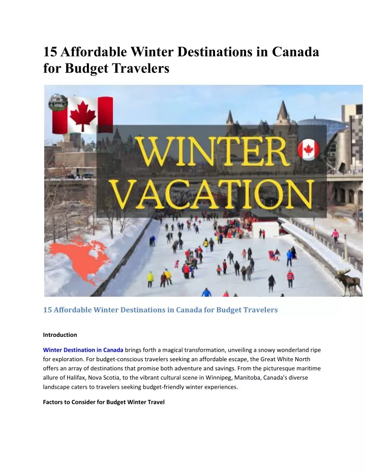 15 affordable winter destinations in canada