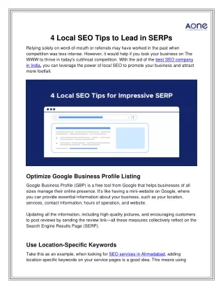 Boost Your Local SEO Tips to Lead in SERPs