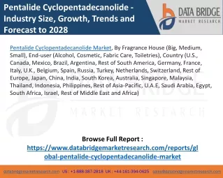 pentalide cyclopentadecanolide industry size