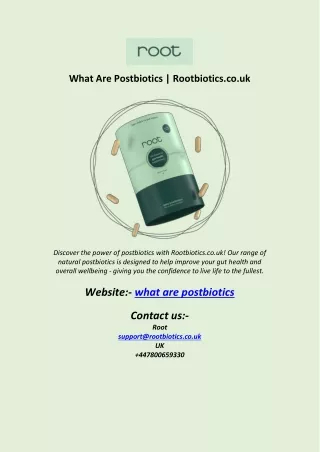 What Are Postbiotics  Rootbiotics.co.uk