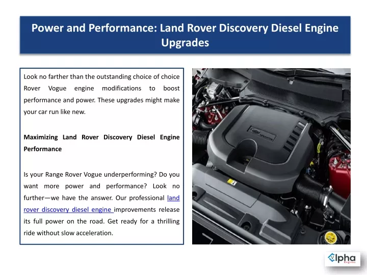 power and performance land rover discovery diesel engine upgrades