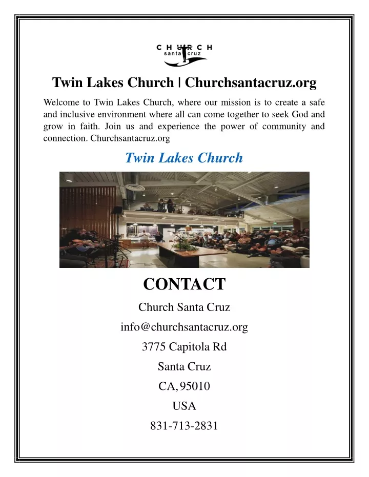 twin lakes church churchsantacruz org