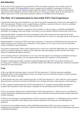 The Role of Interaction in Effective XXX Chat Knowledge