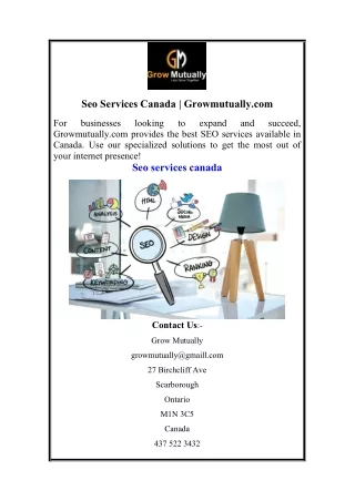 Seo Services Canada  Growmutually.com