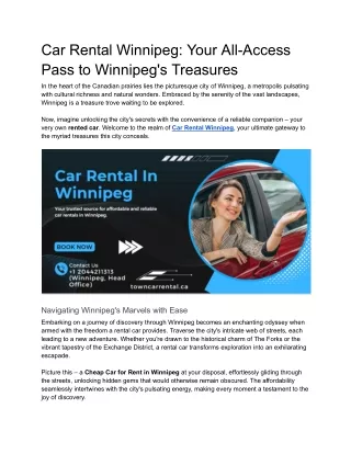 Car Rental Winnipeg_ Your All-Access Pass to Winnipeg's Treasures