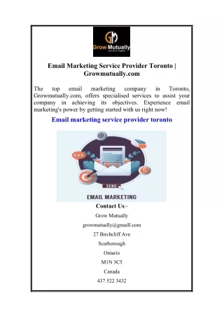 Email Marketing Service Provider Toronto  Growmutually.com