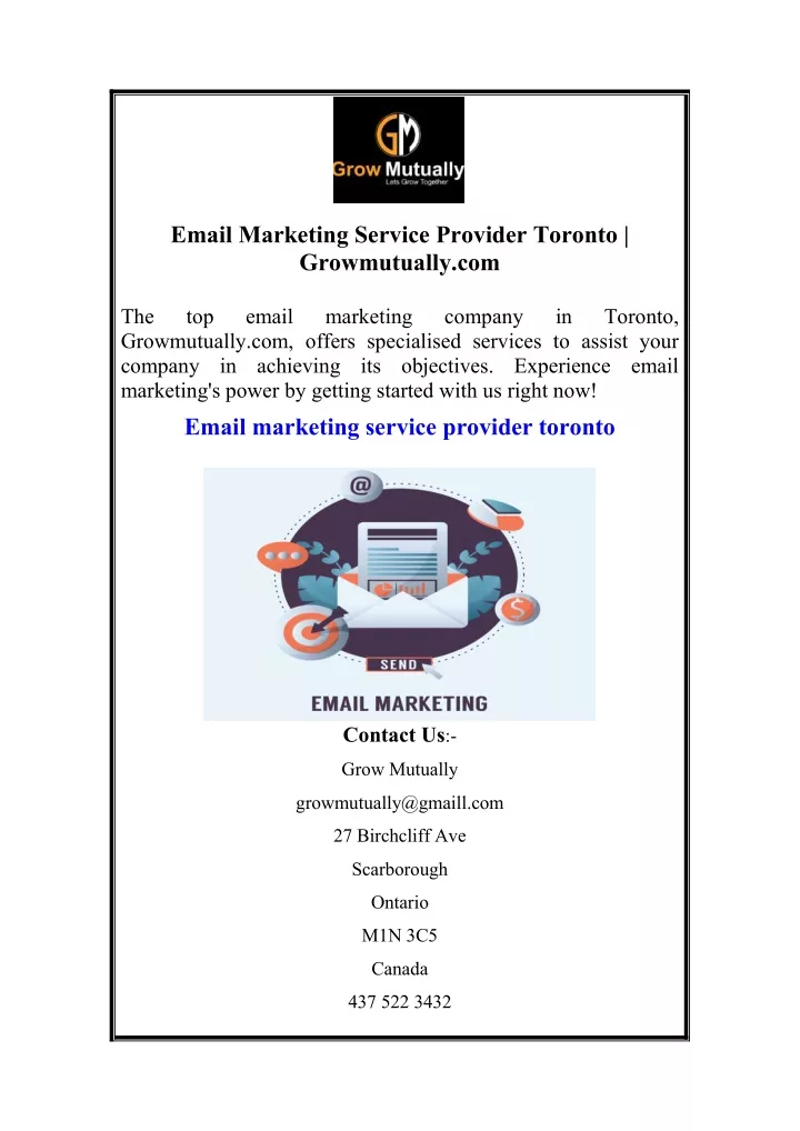 email marketing service provider toronto