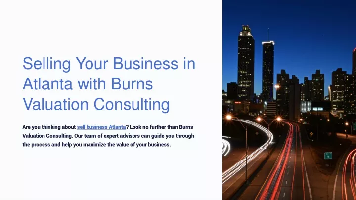 selling your business in atlanta with burns