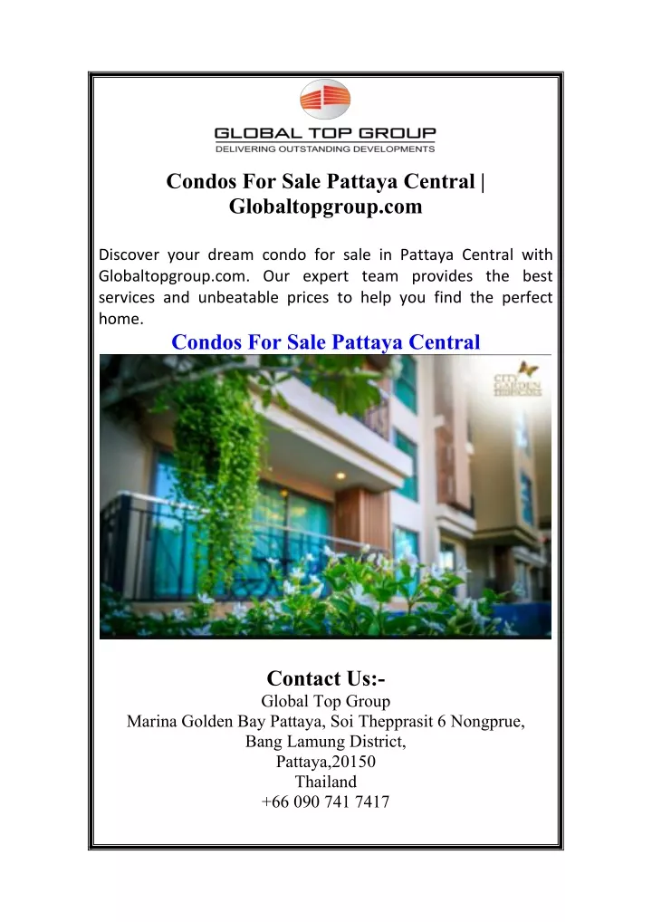 condos for sale pattaya central globaltopgroup com