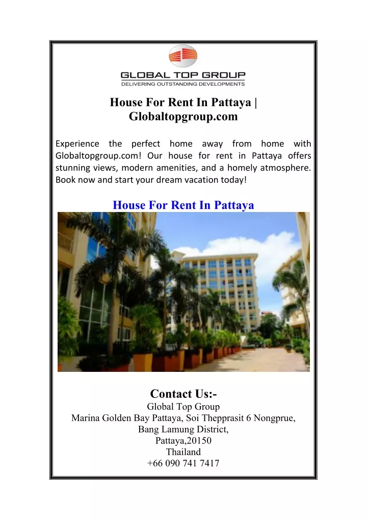 house for rent in pattaya globaltopgroup com