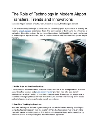 The Role of Technology in Modern Airport Transfers_ Trends and Innovations