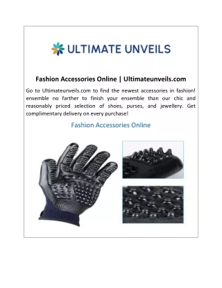 Fashion Accessories Online  Ultimateunveils