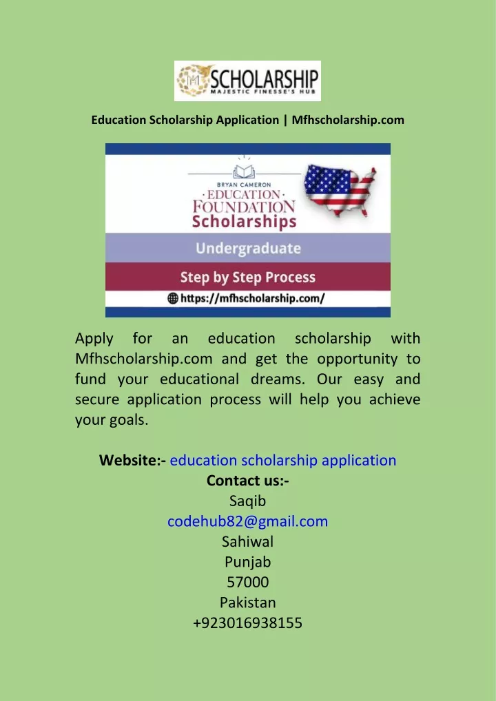 education scholarship application mfhscholarship