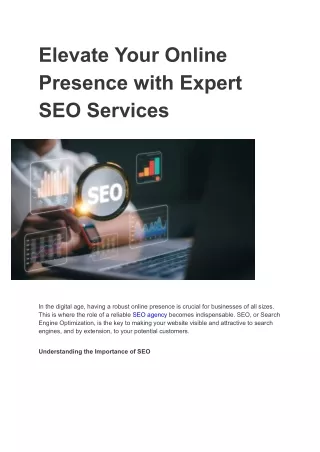 Elevate Your Online Presence with Expert SEO Services