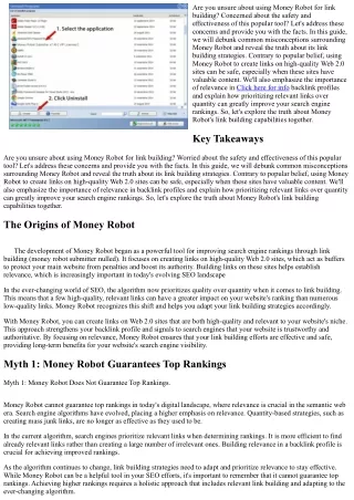are you unsure about using money robot for link
