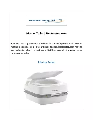 Marine Toilet  Boaterstop