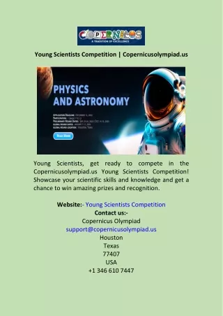 Young Scientists Competition  Copernicusolympiad.us